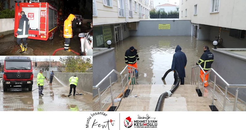 Kırklareli Belediyesi, yağış sonrası sahadaki mesaisine aralıksız olarak devam etti