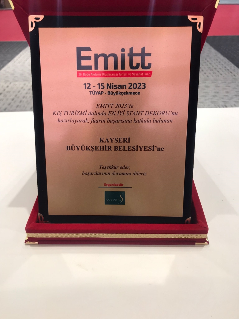 Kayseri Büyükşehir’e, EMITT 2023’te Kış Turizmi Alanında En İyi Stant Dekoru Ödülü