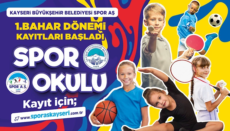 Büyükşehir Spor A.Ş. 1’inci Bahar Dönemi Spor Okulları Kayıtları Başladı