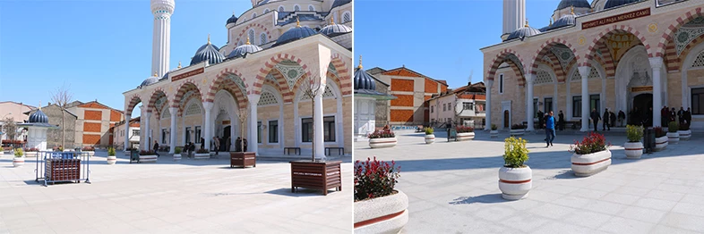Büyükşehir’den Paşa Cami meydanına estetik dokunuş