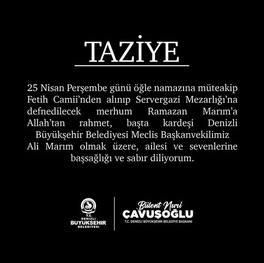 Başkan Çavuşoğlu’ndan Ramazan Marım için taziye mesajı