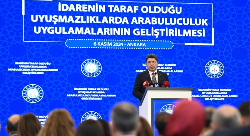 ADALET BAKANI TUNÇ, İDARENİN TARAF OLDUĞU UYUŞMAZLIKLARDA ARABULUCULUK UYGULAMALARININ GELİŞTİRİLMESİ SEMPOZYUMU