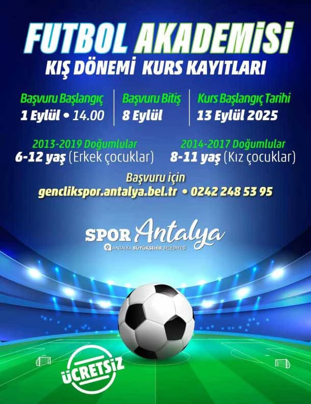 Futbol Akademisi kış dönemi kayıtları başlıyor